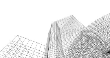 Mimari sanat konseptinde soyut çizgiler, minimum geometrik şekiller. 