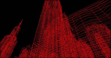 Mimari sanat konseptinde soyut çizgiler, minimum geometrik şekiller. 