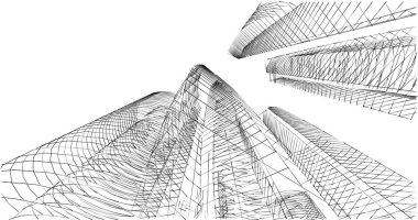 soyut mimari duvar kağıdı tasarımı, dijital konsept arkaplan