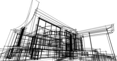 soyut mimari duvar kağıdı tasarımı, dijital konsept arkaplan