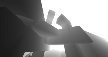 Mimari sanat konseptinde soyut çizgiler, minimum geometrik şekiller. 