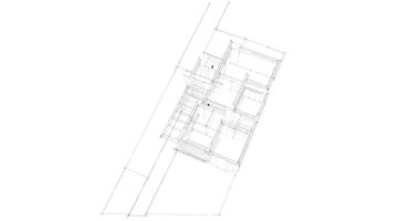 Mimari sanat konseptinde soyut çizgiler, minimum geometrik şekiller. 