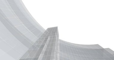 Arkaplanda mimari bina 3d illüstrasyon