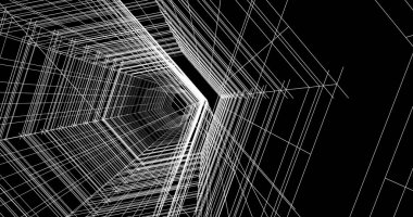 Arkaplanda mimari bina 3d illüstrasyon