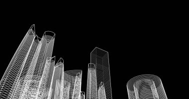 soyut mimari duvar kağıdı tasarımı, dijital konsept arkaplan