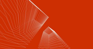 Mimari sanat konseptinde soyut çizgiler, minimum geometrik şekiller. 