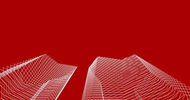 Mimari sanat konseptinde soyut çizgiler, minimum geometrik şekiller. 