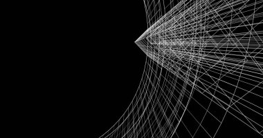 Mimari sanat konseptinde soyut çizgiler, minimum geometrik şekiller. 