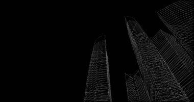 soyut mimari duvar kağıdı tasarımı, dijital konsept arkaplan