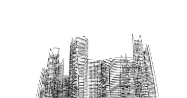 soyut mimari duvar kağıdı tasarımı, dijital konsept arkaplan