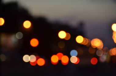 Bulanık şehir. Renkli soyut arkaplan