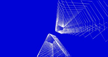 Mimari sanat konseptinde soyut çizgiler, minimum geometrik şekiller. 