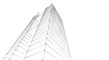 Mimari sanat konseptinde soyut çizgiler, minimum geometrik şekiller. 