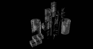 soyut mimari duvar kağıdı tasarımı, dijital konsept arkaplan