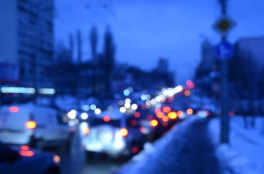 Bulanık soyut ışıklar gece şehrin arka planı