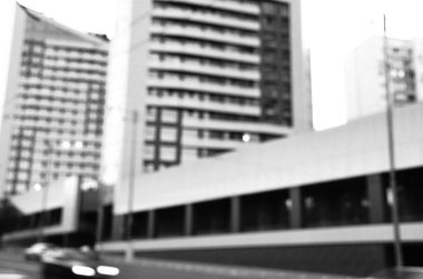 Bulanık şehir. Renkli soyut arkaplan