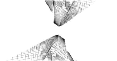 Mimari sanat konseptinde soyut çizgiler, minimum geometrik şekiller. 