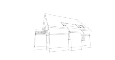 Mimari sanat konseptinde soyut çizgiler, minimum geometrik şekiller. 