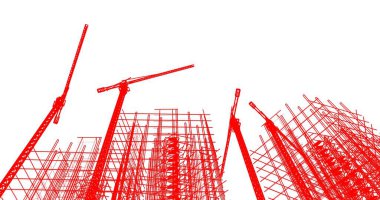 soyut mimari duvar kağıdı tasarımı, dijital konsept arkaplan