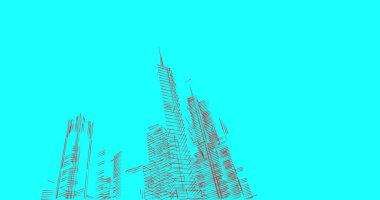 Mimari sanat konseptinde soyut çizgiler, minimum geometrik şekiller. 