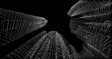 soyut mimari duvar kağıdı tasarımı, dijital konsept arkaplan