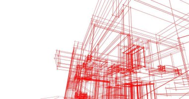 Mimari sanat konseptinde soyut çizgiler, minimum geometrik şekiller. 