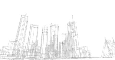 soyut mimari duvar kağıdı tasarımı, dijital konsept arkaplan