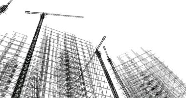 soyut mimari duvar kağıdı tasarımı, dijital konsept arkaplan