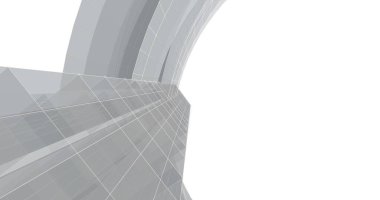 Arkaplanda mimari bina 3d illüstrasyon