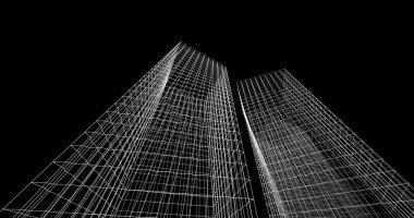 soyut mimari duvar kağıdı tasarımı, dijital konsept arkaplan