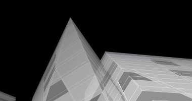 Mimari sanat konseptinde soyut çizgiler, minimum geometrik şekiller. 