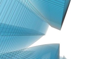 Arkaplanda mimari bina 3d illüstrasyon