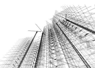 soyut mimari duvar kağıdı tasarımı, dijital konsept arkaplan