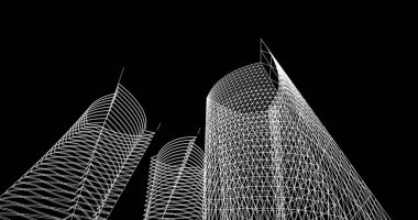 soyut mimari duvar kağıdı tasarımı, dijital konsept arkaplan