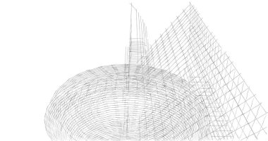 Mimari sanat konseptinde soyut çizgiler, minimum geometrik şekiller. 
