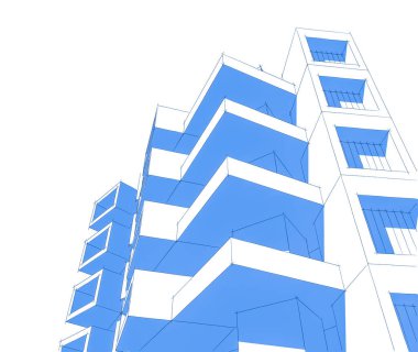 Mimari sanat konseptinde soyut çizgiler, minimum geometrik şekiller. 