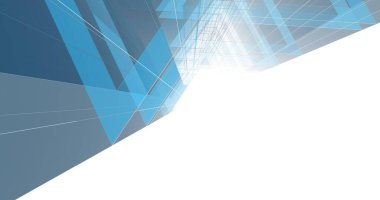 Arkaplanda mimari bina 3d illüstrasyon