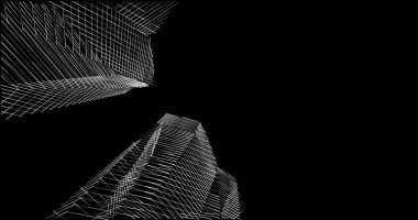 Mimari sanat konseptinde soyut çizgiler, minimum geometrik şekiller. 