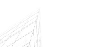 Arkaplanda mimari bina 3d illüstrasyon