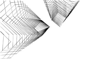 Mimari sanat konseptinde soyut çizgiler, minimum geometrik şekiller. 