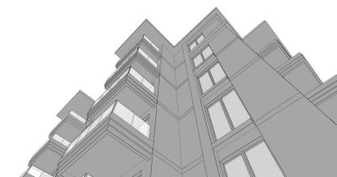 soyut mimari duvar kağıdı tasarımı, dijital konsept arkaplan