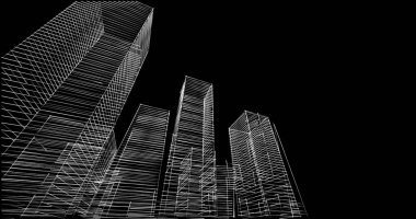 soyut mimari duvar kağıdı tasarımı, dijital konsept arkaplan