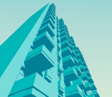 Mimari sanat konseptinde soyut çizgiler, minimum geometrik şekiller. 