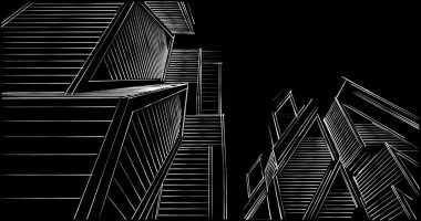 soyut mimari duvar kağıdı tasarımı, dijital konsept arkaplan