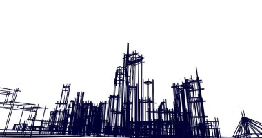 soyut mimari duvar kağıdı tasarımı, dijital konsept arkaplan