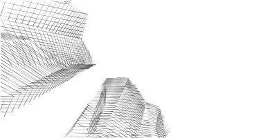 Mimari sanat konseptinde soyut çizgiler, minimum geometrik şekiller. 