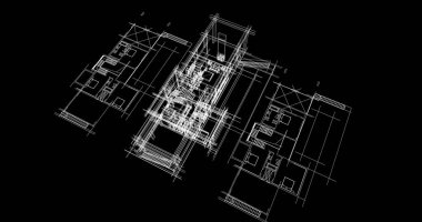soyut mimari duvar kağıdı tasarımı, dijital konsept arkaplan