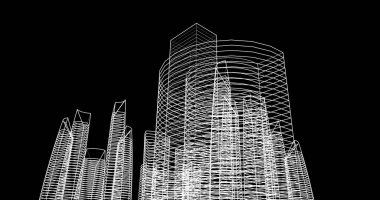 soyut mimari duvar kağıdı tasarımı, dijital konsept arkaplan