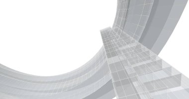 Mimari sanat konseptinde soyut çizgiler, minimum geometrik şekiller. 