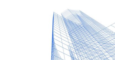 Mimari sanat konseptinde soyut çizgiler, minimum geometrik şekiller. 